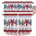 thumbnail image 1 of Independence Day Kitchen Curtains Valances 3 Piece Set, American Flag Eucalyptus Leaf Rod Pocket Tier Curtain and Valance Drapes for Small Window 36 Inch Length for Bedroom Cafe, 1 of 9