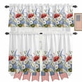 thumbnail image 1 of Independence Day Kitchen Curtains Valances 3 Piece Set, Watercolor Concubine Flower Rod Pocket Tier Curtain and Valance Drapes for Small Window 36 Inch Length for Bedroom Cafe, 1 of 9