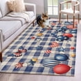 thumbnail image 1 of Independence Day Kitchen Runner Rug 2.7x5 Washable Runners for Hallway Non Slip Flag Balloons Butterflies Blue Plaid Large Area Rug Indoor Floor Carpet for Bathroom Laundry Entryway Bedroom, 1 of 8