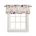 thumbnail image 1 of Independence Day Linen Curtain Valance for Bedroom/Bathroom/Kitchen/Office/Living/Dining Room Window,Freedom Stripes Star Rustic Beige Rod Pocket Topper Decorative Cafe Drapes Panel 60"x18", 1 of 6