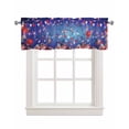 thumbnail image 1 of Independence Day Linen Curtain Valance for Bedroom/Bathroom/Kitchen/Office/Living/Dining Room Windows,4th of July Red Blue Stripes Stars Rod Pocket Topper Drapes Decorative Cafe Drapery Panel 54x18, 1 of 6