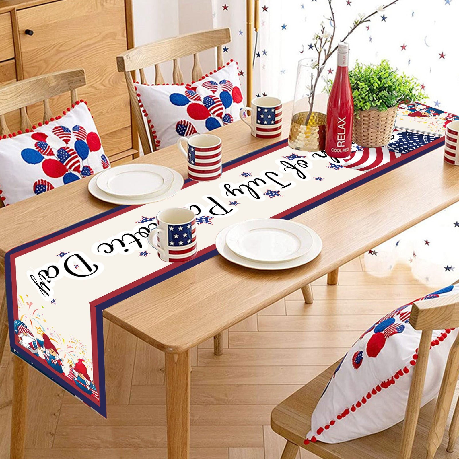 Independence Day Linen Table Flag Holiday Celebration Table Celebration 