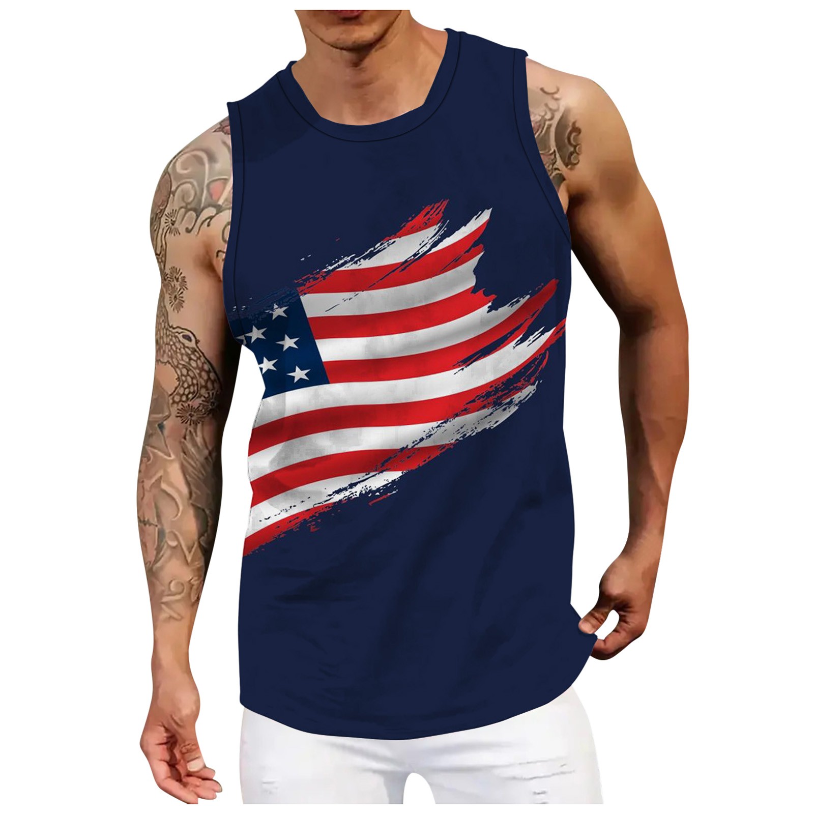 Independence Day Mens Summer Independence Day Digital 3D Printed Top ...