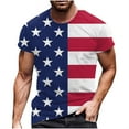 thumbnail image 1 of Independence Day Mens Summer Tops USA Star Stripes Graphic Tees Crew Neck Slim Fit 4th July Patriotic T-Shirts Memorial Day Shirts, 1 of 5