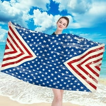 Independence Day Microfiber Beach Towel Super Lightweight Colorful Bath Towel Sandproof Beach Blanket Multi-Purpose Towel for Travel Swimming Pool 27X55 Inch