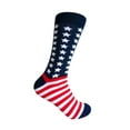 thumbnail image 1 of Independence Day National Day America Flag Pattern Mid-calf Dress Casual Socks for Men in Navy with Red and White Color, 1 of 1