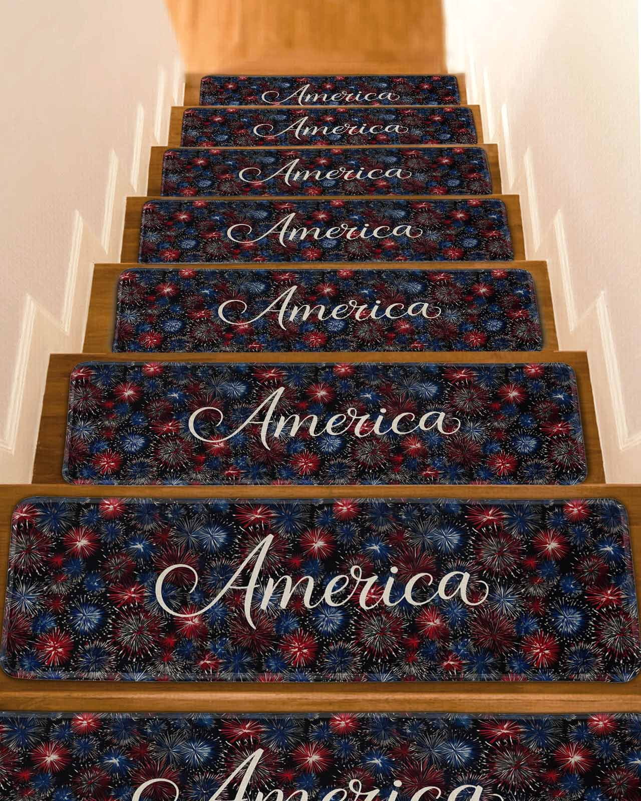 Independence Day Non-Slip Stair Treads for Wooden Steps, 15 Pack 8x30 ...