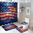 thumbnail image 1 of Independence Day Of The United States Flag 4 Piece Shower Curtain Sets, with Non-Slip Rugs, Toilet Lid Cover And Bath Mat, for Bathroom Decor Set, 1 of 8
