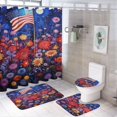 thumbnail image 1 of Independence Day Of The United States Flag 4 Piece Shower Curtain Sets, with Non-Slip Rugs, Toilet Lid Cover And Bath Mat, for Bathroom Decor Set, 1 of 8