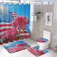 thumbnail image 1 of Independence Day Of The United States Flag Shower Curtain Sets with Rugs 4 Piece Rustic, 1 of 8