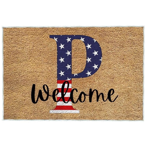 Independence Day Outdoor Mat, Patriotic Doormat with American Flag Design, Non-Slip Welcome Mat for Front Door Porch, Washable Indoor Entryway Rug, 4th of July Holiday Decor Floor Mat
