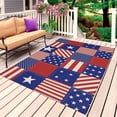 thumbnail image 1 of Independence Day Outdoor Rug 3x5 Ft, Non Slip Washable Area Rug, US Flag Star Stripe Vintage Patio Rugs Carpet Runner, Large Floor Mat for Indoor/Outdoor Deck Porch Camping, 1 of 8