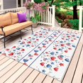 thumbnail image 1 of Independence Day Outdoor Rug 4x6 Ft, Non Slip Washable Area Rug, 4th of July Red Blue Strip Love Leaves Patio Rugs Carpet Runner, Large Floor Mat for Indoor/Outdoor Deck Porch Camping, 1 of 8