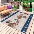 thumbnail image 1 of Independence Day Outdoor Rug 4x6 Ft, Non Slip Washable Area Rug, Red Blue Stars Stripes Flag Wooden Patio Rugs Carpet Runner, Large Floor Mat for Indoor/Outdoor Deck Porch Camping, 1 of 8