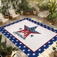 thumbnail image 1 of Independence Day Outdoor Rug for Patio/Deck/Porch, Non-Slip Large Area Rug 3 x 5 Ft, 4th of July Patriotic Star Blue Red Flag Indoor Outdoor Rugs Washable Area Rugs, Camping Rug Carpet Runner, 1 of 8