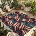 thumbnail image 1 of Independence Day Outdoor Rug for Patio/Deck/Porch, Non-Slip Large Area Rug 3 x 5 Ft, Red Blue USA Flag Retro Patriotic Stars Stripes Indoor Outdoor Rugs Washable Area Rugs, Camping Rug Carpet Runner, 1 of 8