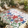 thumbnail image 1 of Independence Day Outdoor Rug for Patio/Deck/Porch, Non-Slip Large Area Rug 4 x 6 Ft, 4th of July Red Blue Stars Patriotic Indoor Outdoor Rugs Washable Area Rugs, Reversible Camping Rug Carpet Runner, 1 of 8