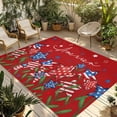 thumbnail image 1 of Independence Day Outdoor Rug for Patio/Deck/Porch, Non-Slip Large Area Rug 4 x 6 Ft, 4th of July Red Striped Stars Patriotic Indoor Outdoor Rugs Washable Area Rugs, Camping Rug Carpet Runner, 1 of 8