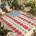 thumbnail image 1 of Independence Day Outdoor Rug for Patio/Deck/Porch, Non-Slip Large Area Rug 4 x 6 Ft, American Flag Red Blue White Flowers Indoor Outdoor Rugs Washable Area Rugs, Reversible Camping Rug Carpet Runner, 1 of 8