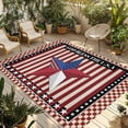 thumbnail image 1 of Independence Day Outdoor Rug for Patio/Deck/Porch, Non-Slip Large Area Rug 5 x 8 Ft, U.S Flag Stars Red White Striped Indoor Outdoor Rugs Washable Area Rugs, Reversible Camping Rug Carpet Runner, 1 of 8