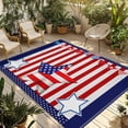 thumbnail image 1 of Independence Day Outdoor Rug for Patio/Deck/Porch, Non-Slip Large Area Rug 6 x 9 Ft, American Flag Patriotic Star Red Striped Indoor Outdoor Rugs Washable Area Rugs, Camping Rug Carpet Runner, 1 of 8