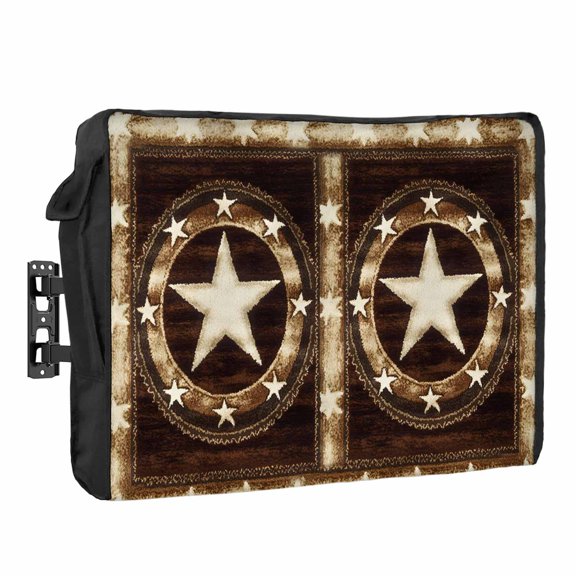 Independence Day Outdoor TV Cover 30 to 32 inch Weatherproof Waterproof, Retro Country Western Stars Ring TV Enclosures with Remote Control Pocket Flat Screen Protector for Outside