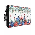 thumbnail image 1 of Independence Day Outdoor TV Cover 48 to 50 Inch Weatherproof, Eucalyptus Leaves Blue Red Pentagram 600D Oxford TV Covers with Waterproof Zipper, Outside Flat TV Screen Protector Size 48"Wx30"Hx4.5"D, 1 of 7