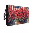 thumbnail image 1 of Independence Day Outdoor TV Cover 60 to 65 Inch Weatherproof, Red Blue American Flag Flower Wood 600D Oxford TV Covers with Waterproof Zipper, Outside Flat TV Screen Protector Size 58"Wx37"Hx4.5"D, 1 of 7