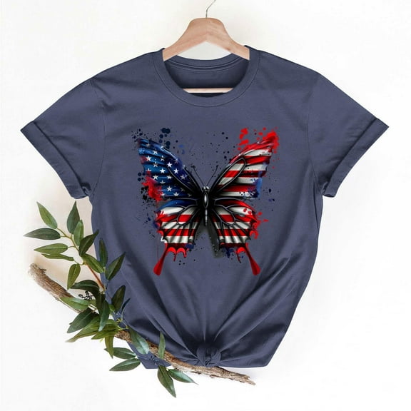 Independence Day POROPL T Shirts for Women,Cotton Womens Graphic T Shirts Crewneck Short Sleeve Tops