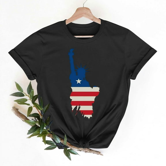 Independence Day POROPL T Shirts for Women,Cotton Womens Graphic Tshirts Crewneck Short Sleeve Shirt