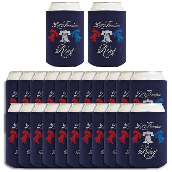 Independence Day Party Favor Let Freedom Ring Navy 24-Pack Can Drink Thermocoolers Party Pack