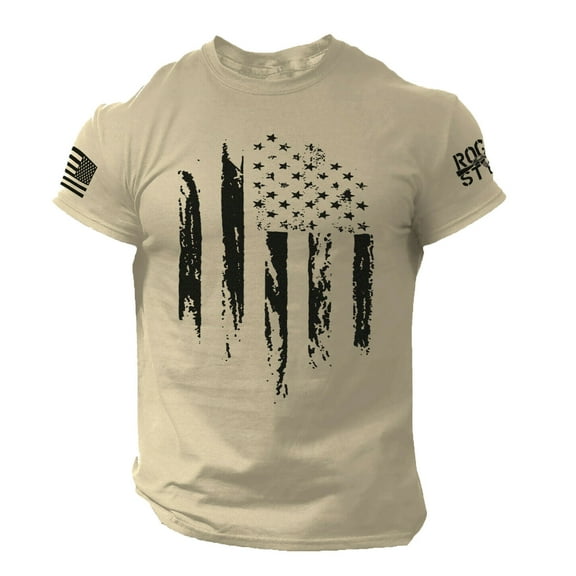 Independence Day Patriotic American Flag T-Shirt for Men Comfortable Cotton Blend, Perfect Casual Wear, Red, Sizes S-XXL