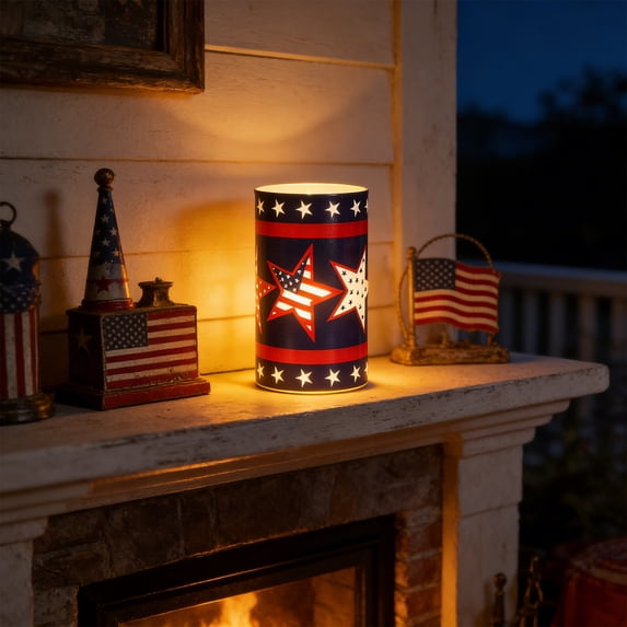 Independence Day Patriotic Decorations Commemorative Electronic Candle Decorative Lamp July 4th Decorations Party Supplies
