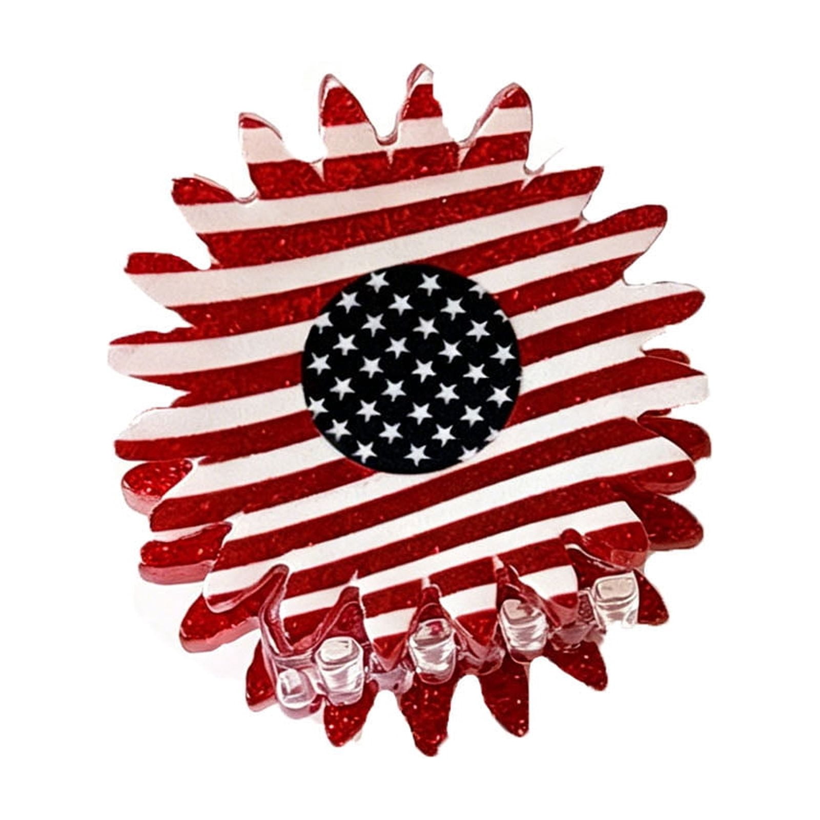Independence Day Patriotic Hair Clip – 4th of July Star Accent, Festival Holiday Hair Accessory for Women Girls - 4-Pack