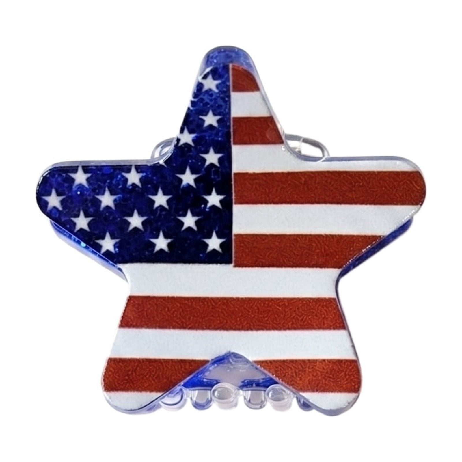 Independence Day Patriotic Hair Clip – 4th of July Star Accent, Festival Holiday Hair Accessory for Women Girls - 8-Pack