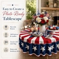 thumbnail image 1 of Independence Day Patriotic Round Tablecloth,152cm/180cm,Star Stripe Print,Polyester Waterproof Fade-Resistant Washable Reusable,4th of July Home Party BBQ Picnic Decor, 1 of 6