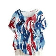 thumbnail image 1 of Independence Day Patriotic T-Shirts American Flag Printed Tunic Tops 4Th Of July Summer T Shirts Round Neck Tees Short Sleeve Shirts Bamboo Linen Tee Shirts Beach Vacation Outfits, 1 of 4