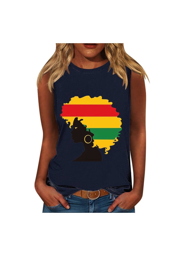 Independence Day Patriotic Tank Tops for Womens, Summer Round Neck Tee Sleeveless Shirts Usa Flag Star Stripe Camsiole Vintage Causal Vest Going Out Holiday Beach Party Camis Tunics Tee Outfits
