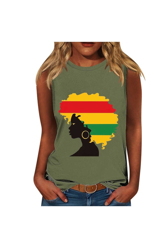 Independence Day Patriotic Tank Tops for Womens, Summer Round Neck Tee Sleeveless Shirts Usa Flag Star Stripe Camsiole Vintage Causal Vest Going Out Holiday Beach Party Camis Tunics Tee Outfits