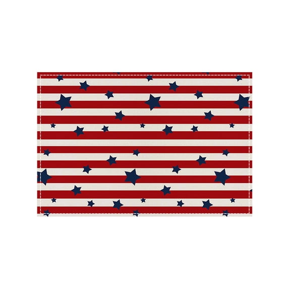Independence Day Patriotic Themed Placemats, Washable Heat-Resistant Table Mats for Holiday Party, Restaurant & Home Dining Decor