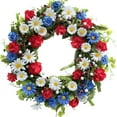 thumbnail image 1 of Independence Day Patriotic Wreath,Red White Blue Artificial Floral Twig Wreath Hanging Decoration for Indoor, Outdoor, 1 of 6