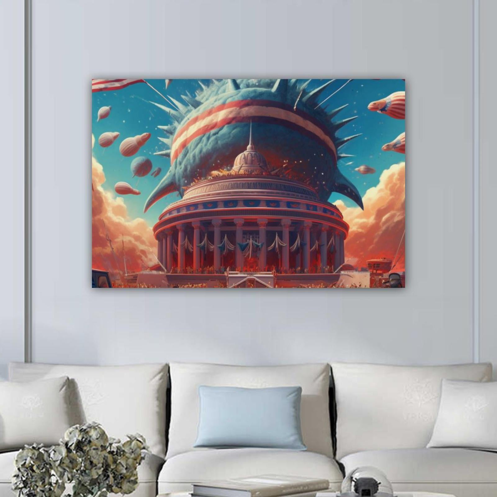 Independence Day Pattern Canvas Wall Art Paintings for Living Room