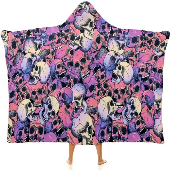 Independence Day Pattern Wearable Blanket Women Men Hooded Blanket Adult Plush Poncho Lightweight Soft