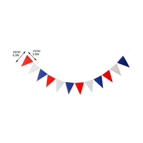 Independence Day Pennant Decoration Pull Flag Set, Twelve Flags and Five Meters Ribbon, Adds Dynamic Movement and Patriotic Color to Celebration Events and Parties