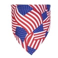 thumbnail image 1 of Independence Day Pet Bandana, Polyester Dog Cat Scarf with American Flag & Paw Print Designs, for Small Medium Pets - Patriotic Pet Accessory for 4th of July Celebrations, Daily Wear, Party Decor, 1 of 6