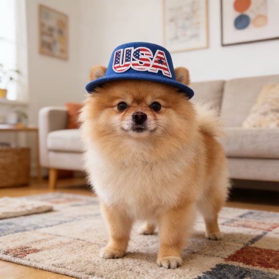 Independence Day Pet Hat Headband Skirt Costume Set, Patriotic Full Outfit for Small Medium Dogs Cats Party
