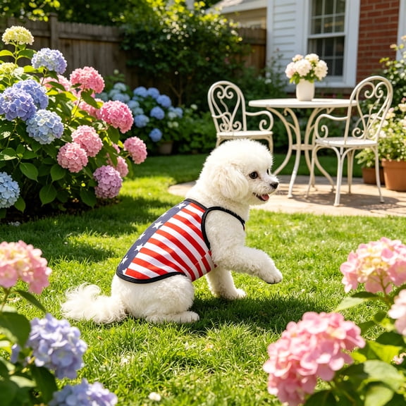 Independence Day Pet Vest for Dogs and Cats, Patriotic Dog Shirt with Flag Print, Breathable Pet Clothes for Holiday Party Parade Photo, July Fourth Dog Cat Outfit Costume
