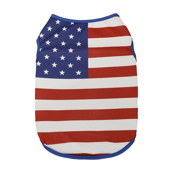 Independence Day Pet Vest, Red White Blue Star Print Shirt For Dog Cat Patriotic Holiday Gathering, Breathable Soft Pet Top For 4th Of July Outdoor Celebration