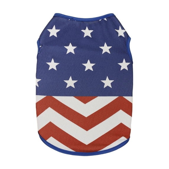 Independence Day Pet Vest, Red White Blue Star Print Shirt For Dog Cat Patriotic Holiday Gathering, Breathable Soft Pet Top For 4th Of July Outdoor Celebration