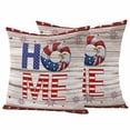 thumbnail image 1 of Independence Day Pillow Covers 2 Pack Blue Red HOME Eagle Stars Patriotic Wooden Pillowcase Waterproof Outdoor Throw Pillow Cover for Patio Garden Square Cushion 26”x26”, 1 of 9